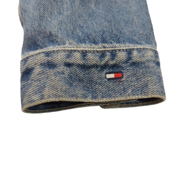 Vintage Tommy Hilfiger Denim Jacket Trucker Jean Women's XL BLUE Made In USA - Picture 3 of 9